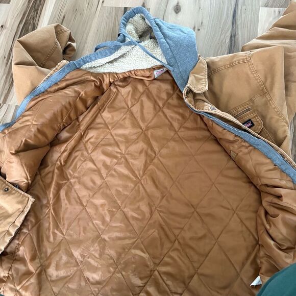 Dickies Jacket Mens Size Extra Large Tan Hooded Snap Button Workwear - Picture 3 of 9